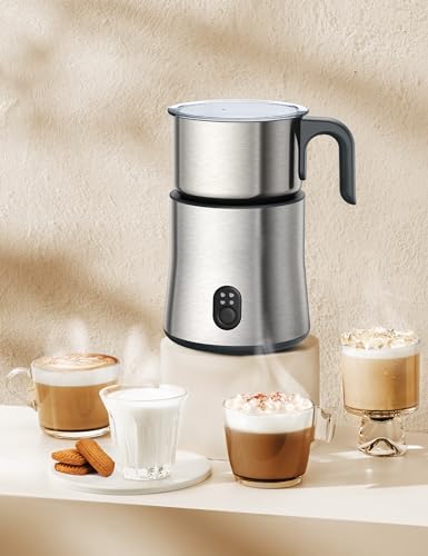 4 In 1 Electric Milk Frother 304 Stainless Steel Automatic Milk Warmer 4  Modes Large Capacity for Making Latte Cappuccino Coffee