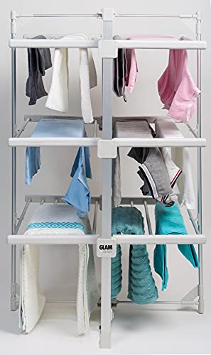 Electric Heated Clothes Airer Dryer - Foldable Heated Laundry Rack